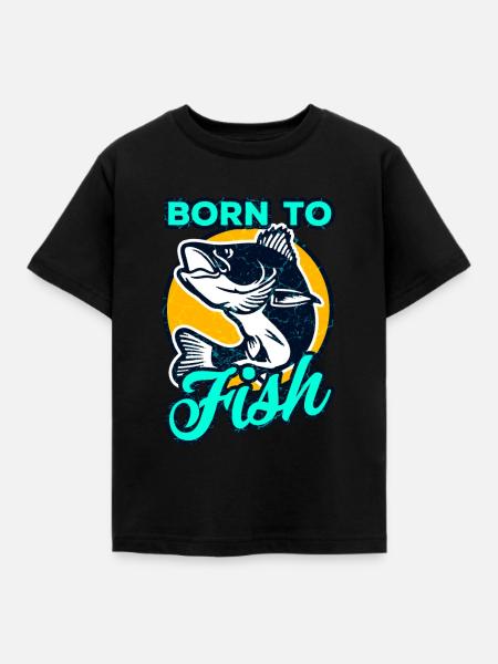 Angeln Angler Fischen Fischer - Kinder T-Shirt - Schwarz