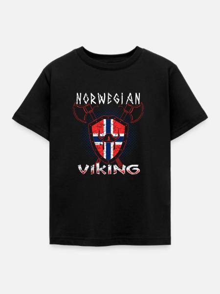 Norwegischer Wikinger - Kinder T-Shirt - Schwarz