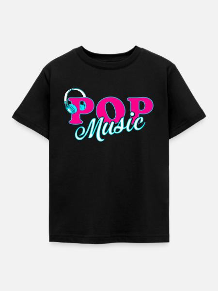 Popmusik - Kinder T-Shirt - Schwarz