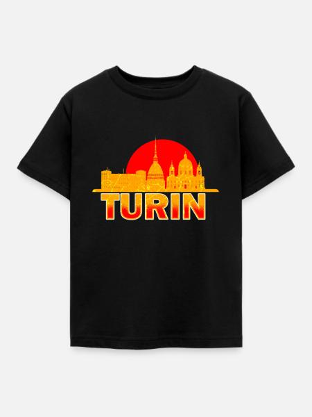 Turin - Kinder T-Shirt - Schwarz