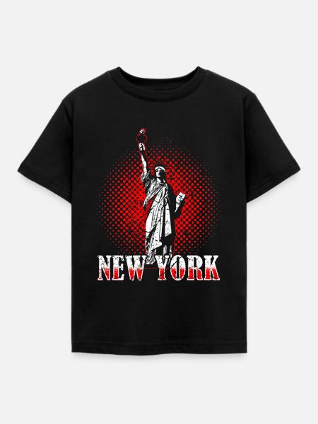 New York Freiheitsstatue - Kinder T-Shirt - Schwarz