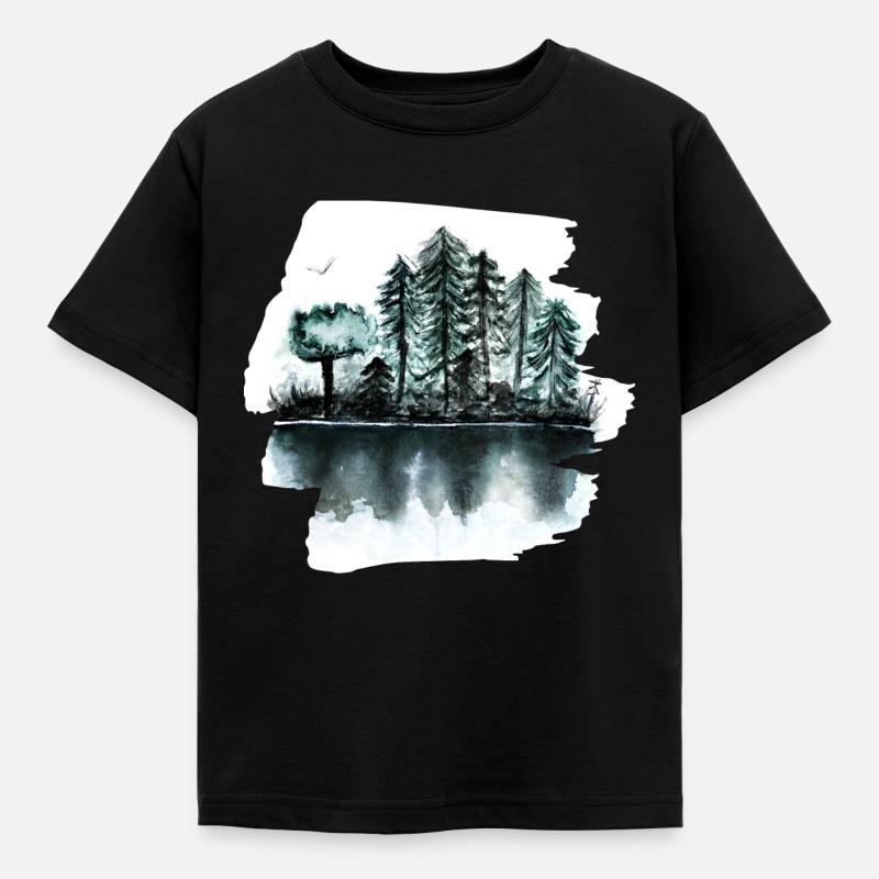Wald - Kinder T-Shirt - Schwarz