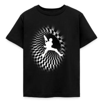 3D-ROLLER - Kinder T-Shirt - Schwarz - Vorne - AI Model Kid Female (0cm)