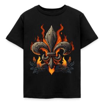 Scouts Scouts Fleur-de-Lis Badge - Kids' T-Shirt - black - Front - AI Model Kid Female (0cm)