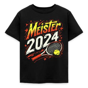 Tennis Meistershirt Meister 2024 Tennismeister - Kinder T-Shirt - Schwarz - Vorne - AI Model Kid Female (0cm)