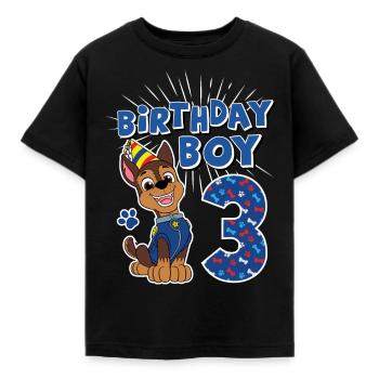 Paw Patrol 3 Jahre alt Geburtstag Chase - Kinder T-Shirt - Schwarz - Vorne - AI Model Kid Female (0cm)