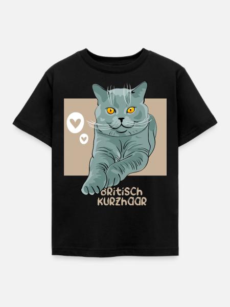 Chat britannique à poil court - T-shirt Enfant - noir