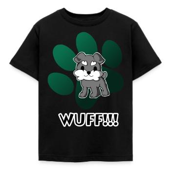 Wuff-Hund - Kinder T-Shirt - Schwarz - Vorne - AI Model Kid Female (0cm)