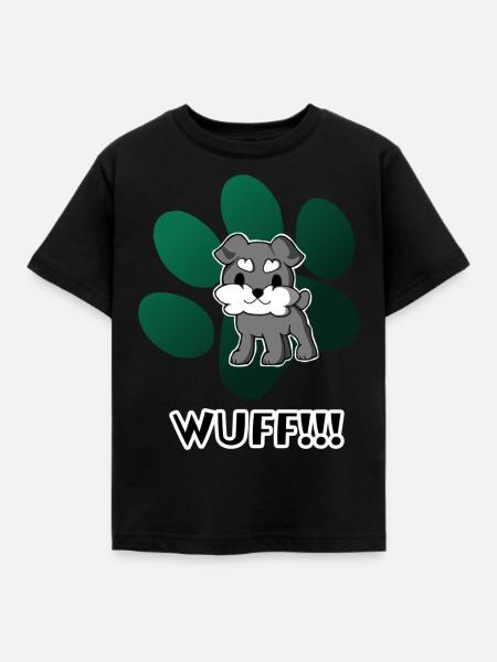 Wuff-Hund - Kinder T-Shirt - Schwarz