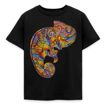 Colourful Chameleon - Kinder T-Shirt - Schwarz - Vorne - AI Model Kid Female (0cm)