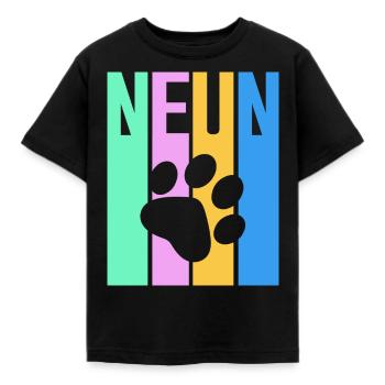 9.Geburtstag Neun Kindergeburtstag - Kinder T-Shirt - Schwarz - Vorne - AI Model Kid Female (0cm)