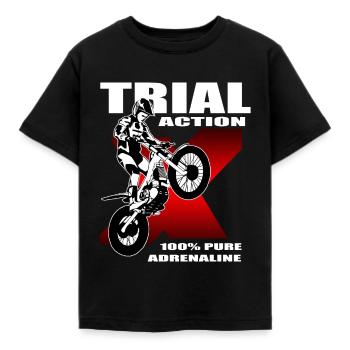 Trial - Trialsport - Moto Trial - Motorcycle Trial - Kids' T-Shirt - black - Front - AI Model Kid Female (0cm)