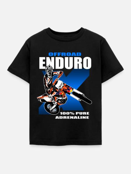 Enduro Offroad - Kinder T-Shirt - Schwarz