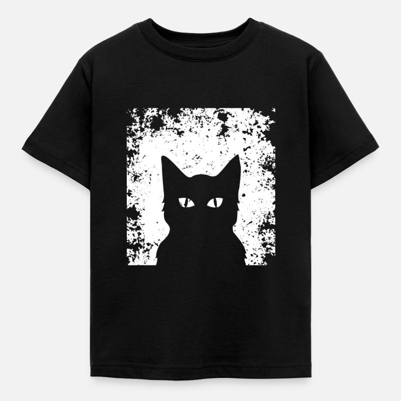 Tolle Katzen Silhouette ! Geschenkidee Katze - Kinder T-Shirt - Schwarz