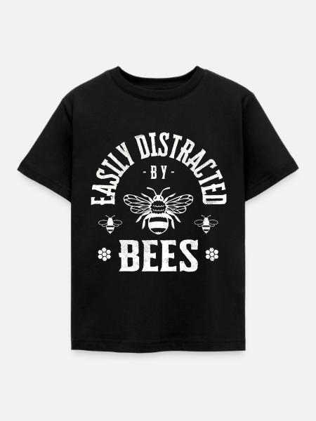 Easily distracted by bees - Kinder T-Shirt - Schwarz