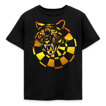 Motif Dart Tiger Jeu de fléchettes Cadeau - T-shirt Enfant - noir - Devant - AI Model Kid Female (0cm)