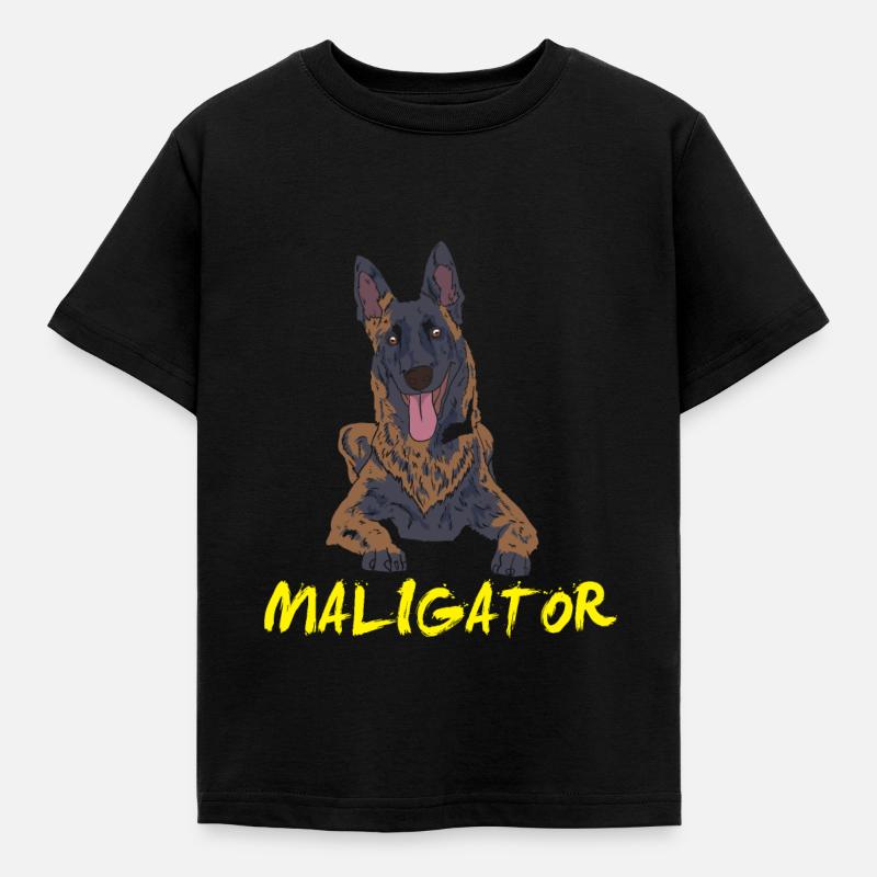 Maligator - Malinois Belgischer Schäferhund - Kinder T-Shirt - Schwarz