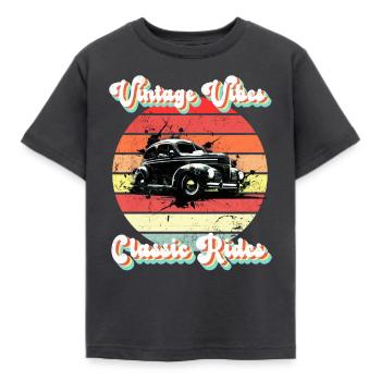 Vintage Vibes, Classic Rides - Kids' T-Shirt - dark grey - Front - AI Model Kid Female (0cm)