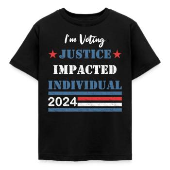 Ich wähle - Von der Justiz betroffene Person - 2024 - Kinder T-Shirt - Schwarz - Vorne - AI Model Kid Female (0cm)