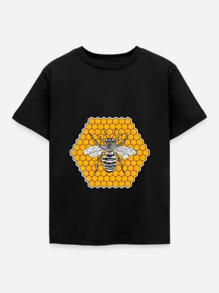 Biene Wabe Insekt - Kinder T-Shirt - Schwarz