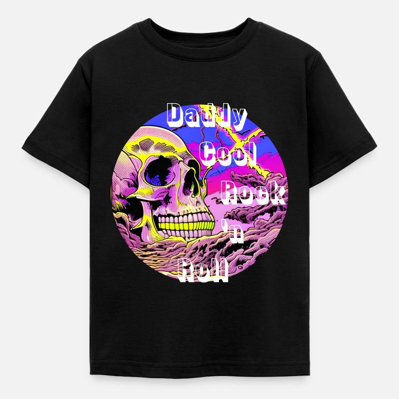 Daddy Cool Rock N Roll - Skull - Kids' T-Shirt - black