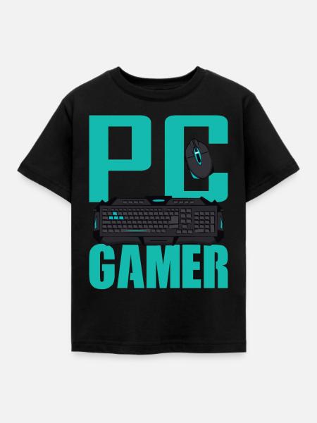 PC Gamer Gaming Videospiele T-Shirt - Kinder T-Shirt - Schwarz