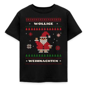 Wollige Weihnachten - Kinder T-Shirt - Schwarz - Vorne - AI Model Kid Female (0cm)