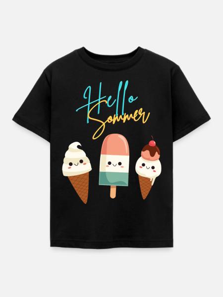 Hello Sommer - Kinder T-Shirt - Schwarz