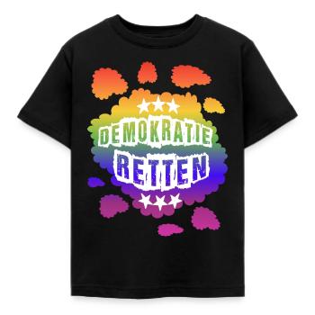 AfD stoppen gegen rechts Demokratie Vielfalt links - Kinder T-Shirt - Schwarz - Vorne - AI Model Kid Female (0cm)
