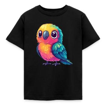 Perroquet coloré câlin - T-shirt Enfant - noir - Devant - AI Model Kid Female (0cm)