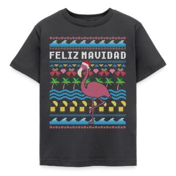 Feliz Navidad Hässliche Weihnachten - Kinder T-Shirt - Dunkelgrau - Vorne - AI Model Kid Female (0cm)