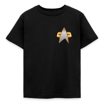 Star Trek Voyager Crew Logo - Kids' T-Shirt - black - Front - AI Model Kid Female (0cm)