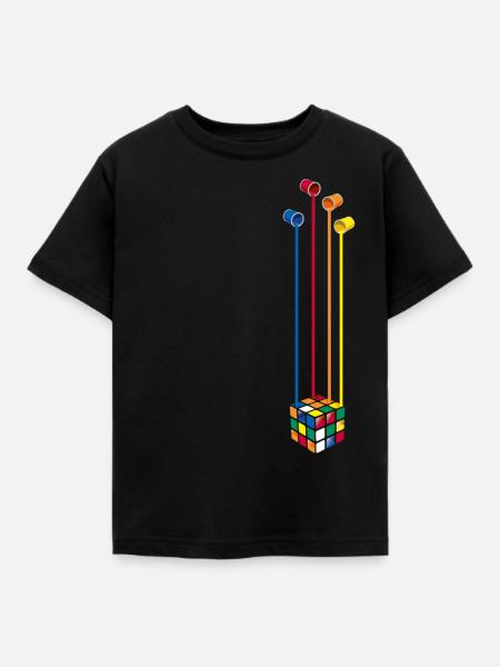 Rubik's Cube Colourful Paint Buckets - Kids' T-Shirt - black
