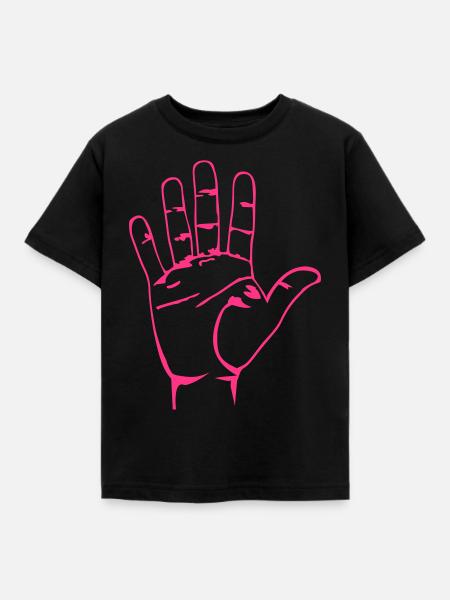 Hand - Kinder T-Shirt - Schwarz