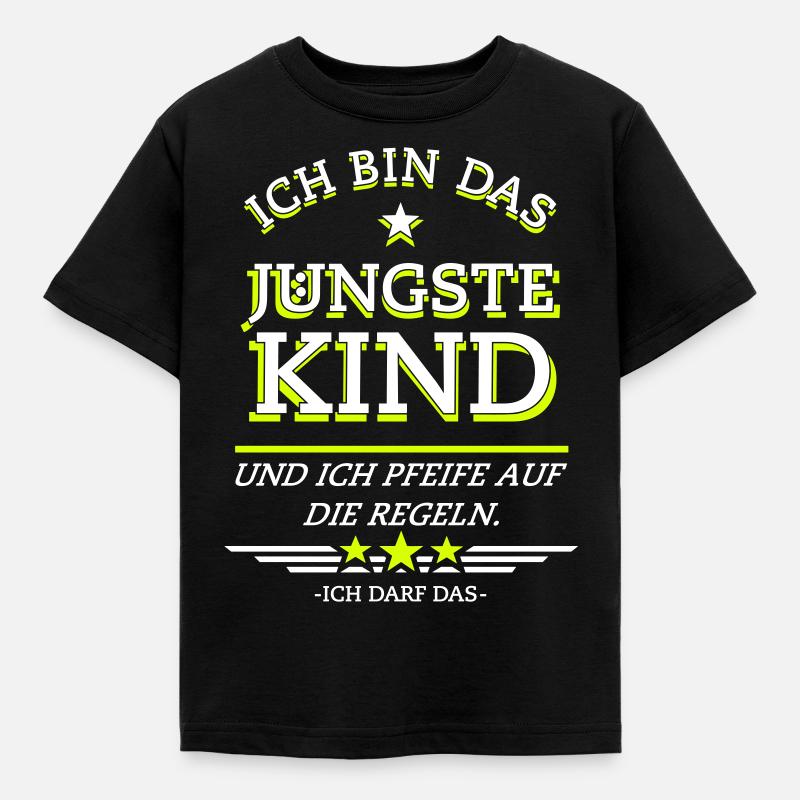 Ich bin das jüngste Kind - Kinder T-Shirt - Schwarz