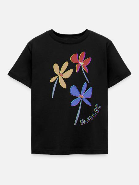 flowers - Kinder T-Shirt - Schwarz