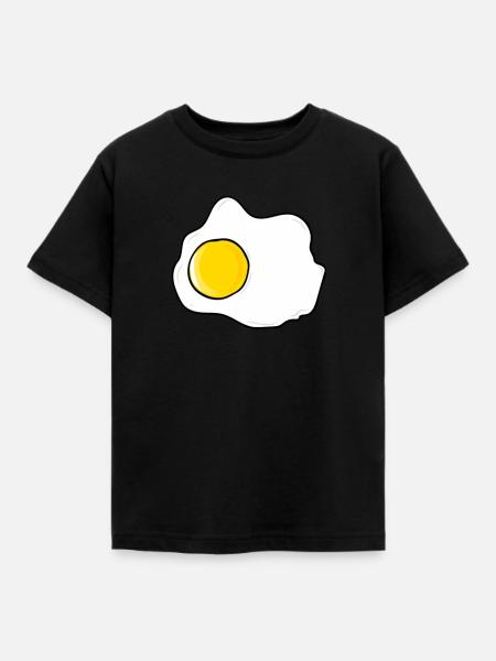 Spiegelei - Eier - Kinder T-Shirt - Schwarz