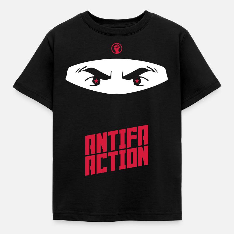 Antifa Action - Ninja - Kids' T-Shirt - black