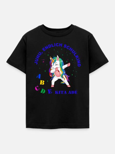 Juhu - Endlich Schule - Kinder T-Shirt - Schwarz