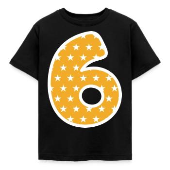 Sechs - Kinder T-Shirt - Schwarz - Vorne - AI Model Kid Female (0cm)