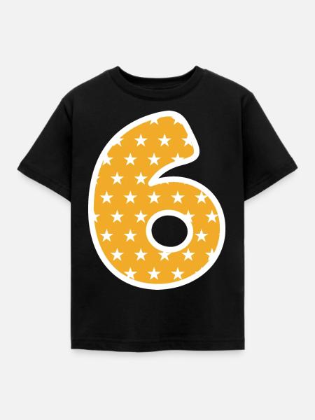 Sechs - Kinder T-Shirt - Schwarz