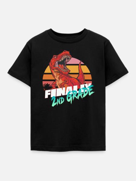 Schließlich 2. Klasse, Zweitklässler - T-REX - Kinder T-Shirt - Schwarz