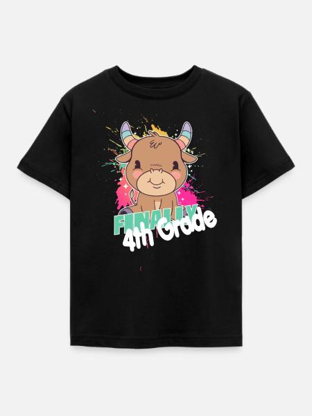 Finally 4th Grade, Fourth Grader - Kinder T-Shirt - Schwarz