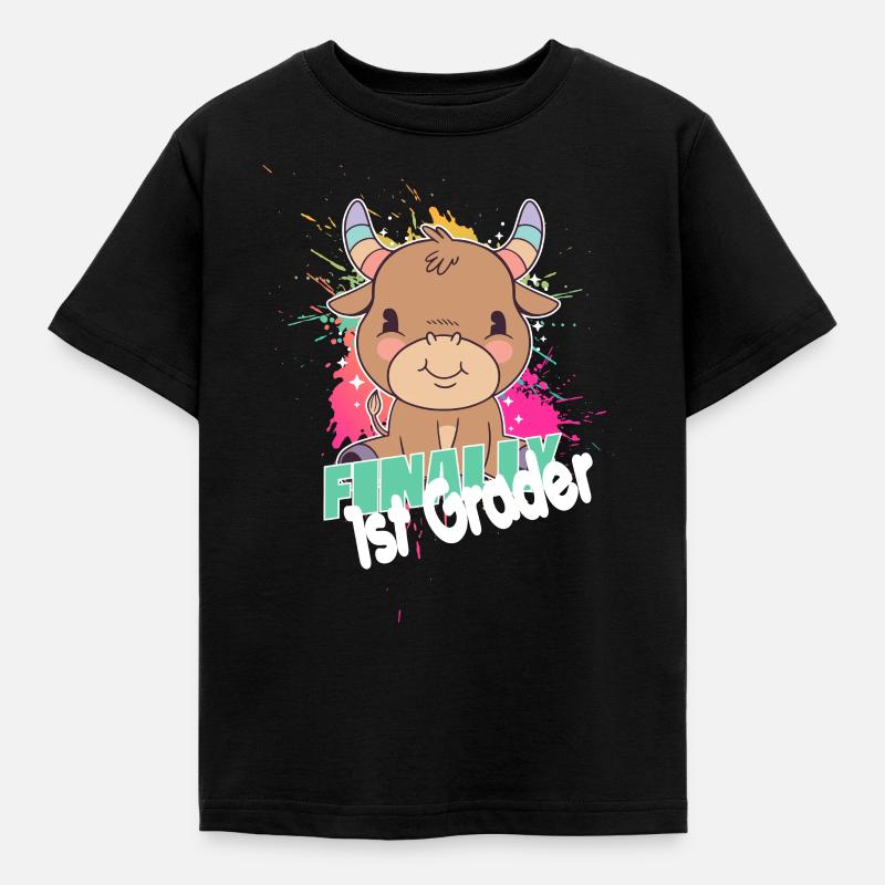 Endlich 1. Klasse, Erstklässler - Kinder T-Shirt - Schwarz