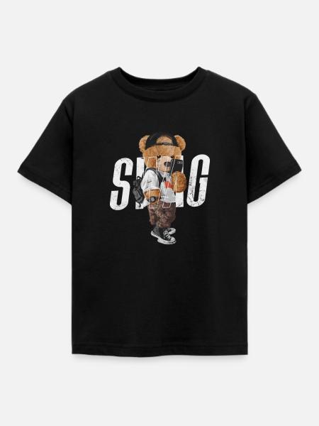 Teddybär - Kinder T-Shirt - Schwarz