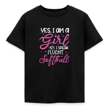 Fille de softball - T-shirt Enfant - noir - Devant - AI Model Kid Female (0cm)