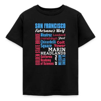 San Francisco - Kinder T-Shirt - Schwarz - Vorne - AI Model Kid Female (0cm)