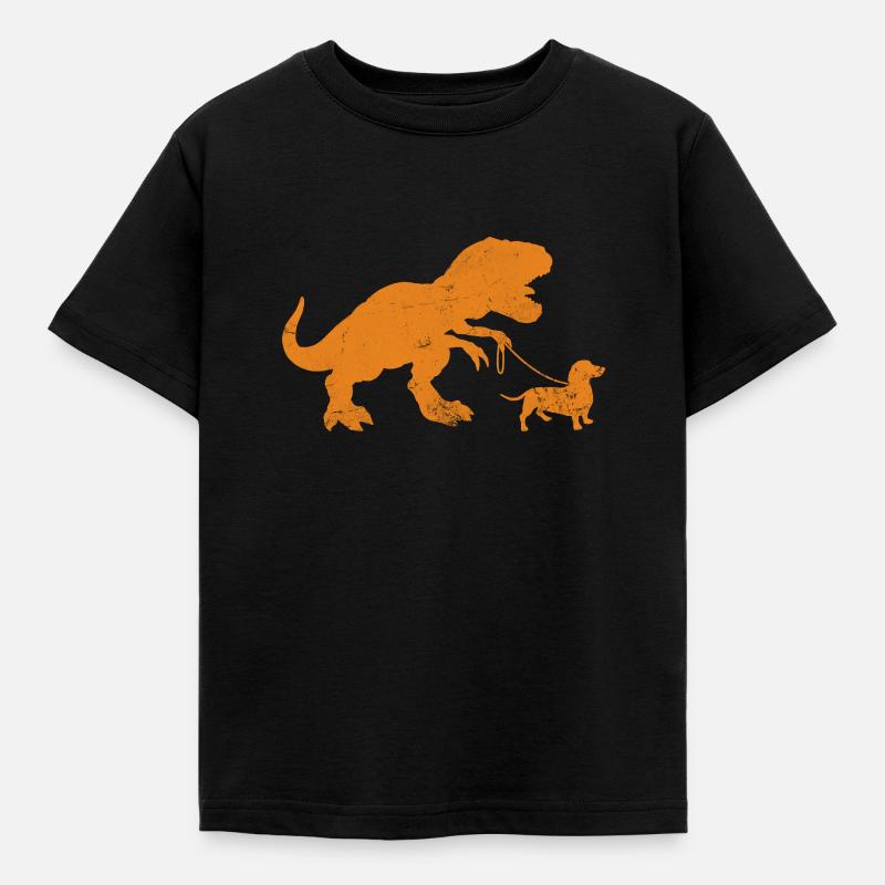 Teckel T-Rex - T-shirt Enfant - noir