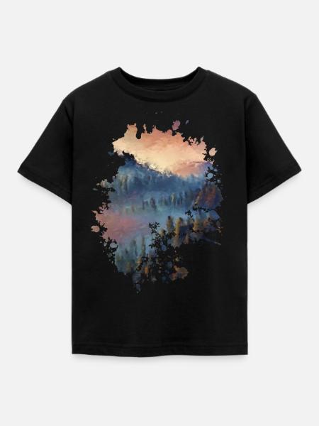 Landschaft - Kinder T-Shirt - Schwarz
