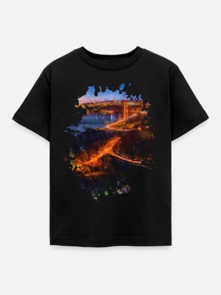Stadt bei Nacht - Kinder T-Shirt - Schwarz